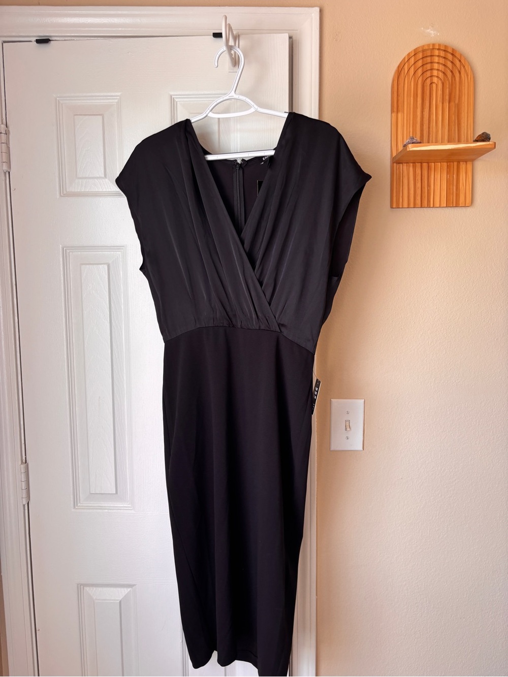 Classic Black Women’s Wrap-Style Dress